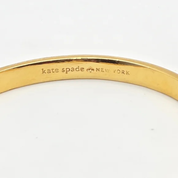 Kate Spade New York Skinny Mini Bow Enamel Bangle - Gold & Coral/Orange - Picture 7 of 14